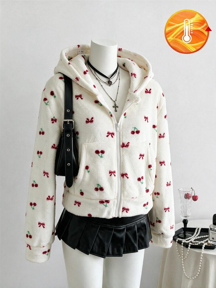 SHEIN Tween Girls Loose Casual Kids Minimalist Comfortable Daily Streetwear Hooded - Short Long Sleeve Sweatshirt Autumn Winter Jacket Leopard Print Fleece - Multicolor - View 7