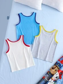 SHEIN | PAW Patrol Áo top mặc thường ngày phong cách casual in chữ và hoạt hình cho bé trai - Xanh và trắng - Xem 2