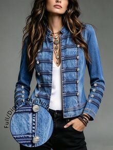 Linhara CURVE Plus Size Women Casual Versatile Everyday Long Sleeve Jacket - Multicolor - View 1