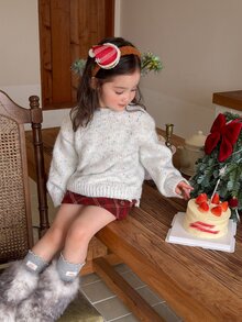 DAZY Infant/Toddler (Girl) Round Neck Lace Patchwork Long Sleeve Autumn/Winter Korean Style Sweater - White - View 5