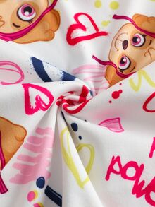 SHEIN | PAW Patrol 女童心形印花短袖上衣與長褲居家服套裝 PAW Patrol - 淺粉色 - 查看 7