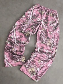 Major Grit 男士街頭風仿生迷彩白色3D刺繡運動長褲，休閒日常百搭，男友/丈夫禮物，週年紀念禮物 - 粉色 - 查看 4