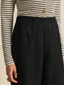 SHEIN Women's Straight Leg Casual Blazer Pants, Versatile Commuter Style, Slimming Fit - Black - View 5