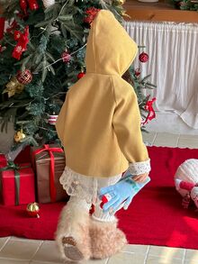 Dazy Kids Infant (Girl) Hooded Fleece-Like Korean Style Long Sleeve Autumn/Winter Woolen - Yellow - View 2