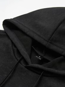 Gym Rark Men's Gothic Print Drawstring Faux Washed Drop Shoulder Sweatshirt - Black - View 6