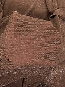 Linhara CURVE Plus Size Women's Casual Solid Color Cross Neck 3/4 Sleeve Ruched Blouse, Suitable For Autumn Indoor And Outdoor Wear Fall - Brown - View 4