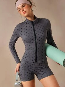 VARSIVA High Neck Long Sleeves Skinny Women Sports Sets - Multicolor - View 4