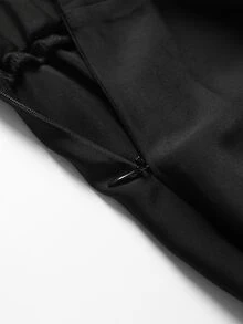 Easura Casual 2-delat set för kvinnor i plus size med spets, patchwork, asymmetrisk axel, topp och kjol för hösten - Multifärgad - Visa 3