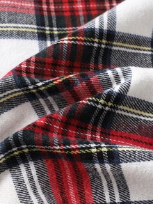 Souflis 1pc Toddler Girls Red Plaid Long Sleeve Doll Dress, Elegant Party Outfit, Holiday Clothing, 6 Months - 3 Years, Autumn Dress - Red and White - View 3