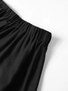 Easura Casual 2-delat set för kvinnor i plus size med spets, patchwork, asymmetrisk axel, topp och kjol för hösten - Multifärgad - Visa 4