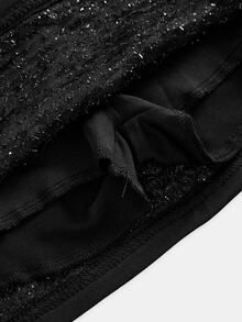 Tween Girls Black Sequin Mini Skirt, Versatile Elegant Glamorous For Holiday Party And Dance Kids - Black - View 5