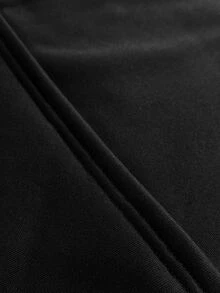 Maweii V-Neck Drop Shoulder Loose Fit Large Pocket Solid Color Plus Size Sweatshirt - Black - View 6