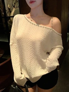 Dazy Plus Sweet & Hot Girl Cold Shoulder Top Women's Design-Driven Niche Spring/Autumn Top - Apricot - View 3