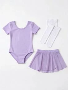 女童服飾 女孩日常休閒 粉色短款 可愛聖誕返校穿搭 - 淡紫色 - 查看 4