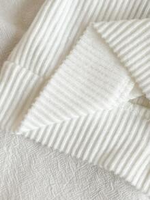 SHEIN Vintaside Kids 新生兒草莓刺繡荷葉邊長袖上衣搭配紅色長褲 2 件套，女嬰高級時尚休閒套裝，適合秋冬、初冬，適用於日常穿著、外出、家庭聚會、節日拍照、滿月、百日慶祝及拍照拍攝 - 紅色 - 查看 7