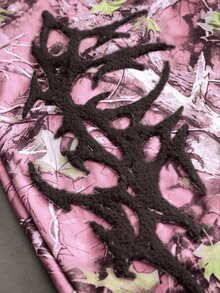Major Grit 男士街頭風仿生迷彩白色3D刺繡運動長褲，休閒日常百搭，男友/丈夫禮物，週年紀念禮物 - 粉色 - 查看 2