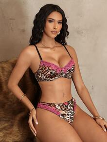 Bare Chapter Women's 2-Piece Lace Patchwork Lingerie Set - Multicolor - View 5