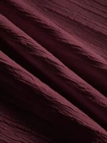 Rusticease 女款純色鬆緊腰休閒口袋裙 - 酒紅色 - 查看 4