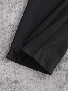 1pc Kids High Street Fashion Color Block Logo Print Straight Leg Pants, Novel Fashion, Comfortable Fabric, Versatile & Practical, New Arrival, Suitable For All Seasons, Daily Wear, Sports, School And Other Occasions, Tween Boys Pants - Black - View 7
