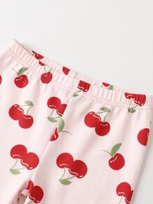 Baby Girl Letter Print Sweatshirt And Leggings Set - Multicolor - View 4