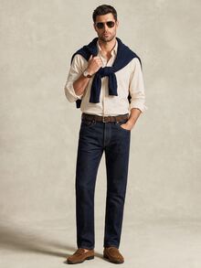 Lornavo Men's Solid Color Long Sleeve Single-Breasted Casual Shirt, Formal - Apricot - View 3