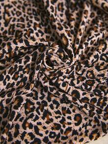 Freevana Legging Fashion Ketat Pinggang Tinggi Motif Leopard untuk Wanita Ukuran Plus - MultiWarna - View 9