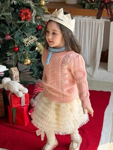 DAZY Infant/Toddler (Girl) Round Neck Korean Style Long Sleeve Autumn/Winter Sweater - Multicolor - View 4