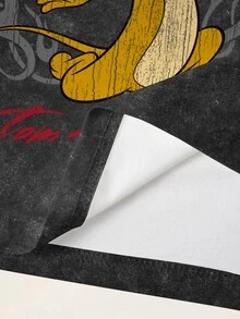 TOM & JERRY X SHEIN 男士字母印花圓領短袖休閒T恤 - 白色 - 查看 7