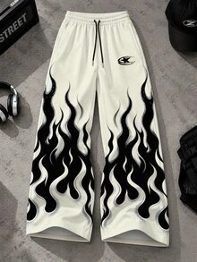 Sport MetroGents 男士火焰與星星印花抽繩腰運動長褲 - 彩色 - 查看 3