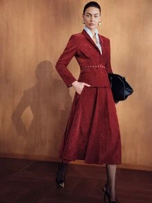 MOTF PREMIUM WOMEN'S AUTUMN/WINTER VINTAGE FULL SKIRT - Redwood - View 4