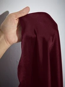SHEIN Tall 高腰純色喇叭派對女款大寬擺裙，適合高個女性 - 紫紅色 - 查看 7