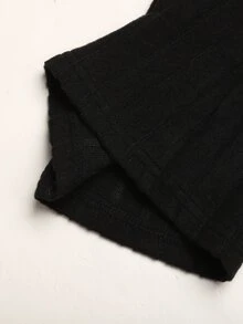 SHEIN Tween Girl 2件組休閒黑白長袖修身針織上衣與喇叭褲套裝，適合秋冬穿著 - 黑與白 - 查看 11