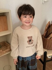 DAZY Infant (Boy) Crew Neck Casual Long Sleeve Sweatshirt, Autumn/Winter - Apricot - View 3