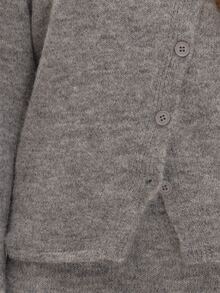 MUSEYN Grey Knit Asymmetric Button Sweater Versatile Everyday Casual Chic Date Night New Season Fall Cosy - Grey - View 6
