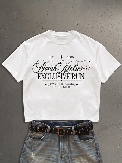 StoneGrade Camiseta de manga corta holgada y corta de talla estándar en blanco y negro para hombre, estilo streetwear para vacaciones y verano