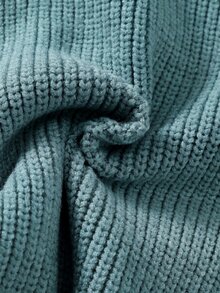 SHEIN 新生兒男嬰女嬰秋冬裝 卡其色針織連身衣 熊圖案手工刺繡吊帶褲毛衣，舒適時尚日常可愛復古經典百搭極簡百搭 - 綠色 - 查看 4