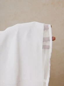 Travachic 大尺碼女款純色立領百褶喇叭袖優雅襯衫，黑色，適合秋季辦公室與派對 - 白色 - 查看 8