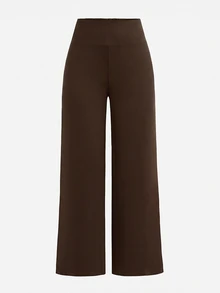 SHEIN Tween女孩秋冬針織黑色、深灰色、淺灰色高腰寬腰帶修身直筒寬腿長褲，百搭簡約舒適街頭風3件套 - 彩色 - 查看 6