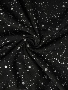 SHEIN Clasi Women's Elegant Sexy Sequin Glitter V-Neck Dress Christmas Night Party Black Glitter Fall/Winter Christmas Festival Thanksgiving - Black - View 8