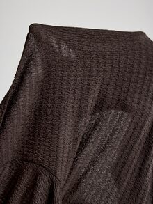 SHEIN ICON ICON 大尺碼女款 V 領前綁帶喇叭袖針織上衣 秋季款 - 棕色 - 查看 5