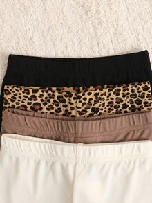 SHEIN 4件裝女童緊身褲 - 彩色 - 查看 7