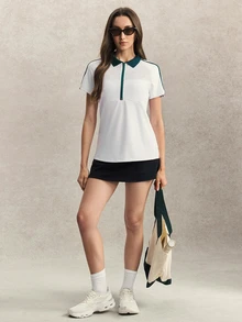 Activina Women's Sports Polos - White - View 4