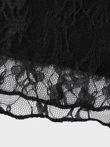 LUMIGAL Women's Fall Black Fuzzy Sweater Dress, Cold Shoulder Loose Long Sleeve Lace Hem Pullover, Suitable For Dating, Street Style Sexy Night Out Date Night - Black - View 5