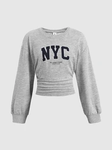 Tween Girls Sweatshirts - Light Grey - View 2