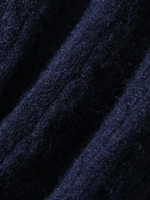 Dazy Maternity Solid Color Fitted Long Sleeve Twisted Rope Vintage Casual Korean Style Daily Autumn/Winter Knit Cardigan For Pregnant Women - Navy Blue - View 8