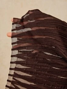 Travachic 大尺碼女款網格拼接針織上衣，休閒優雅百搭，適合日常、晚宴、晚餐、約會之夜，黑色，秋季 - 棕色 - 查看 10