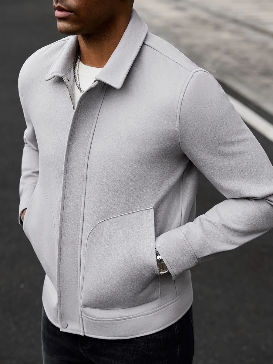 Manfinity CasualCool Men's Casual Fashion Vintage Long Sleeve Loose Overcoat, Essential For Outings, Perfect Gift For Family And Friends - Grey - View 1