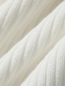 DAZY Solid Color Fitted Elastic Long Sleeve Casual Daily Base Layer Knit Sweater For Spring And Autumn Maternity - White - View 8