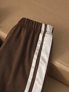 Elladie kids 2件組紫色蝴蝶結運動衫與長褲套裝，適合4-7歲小女孩，休閒運動套裝，秋季女童長袖慢跑套裝，兒童上衣與下裝居家舒適套裝，獨角獸風格 - 棕色 - 查看 8