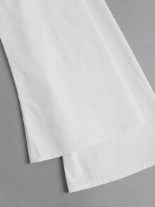 Sweetra Women's Vintage Spicy Style Fitted Long Sleeve Blouse With Cinched Waist And Flared Hem - White - View 7